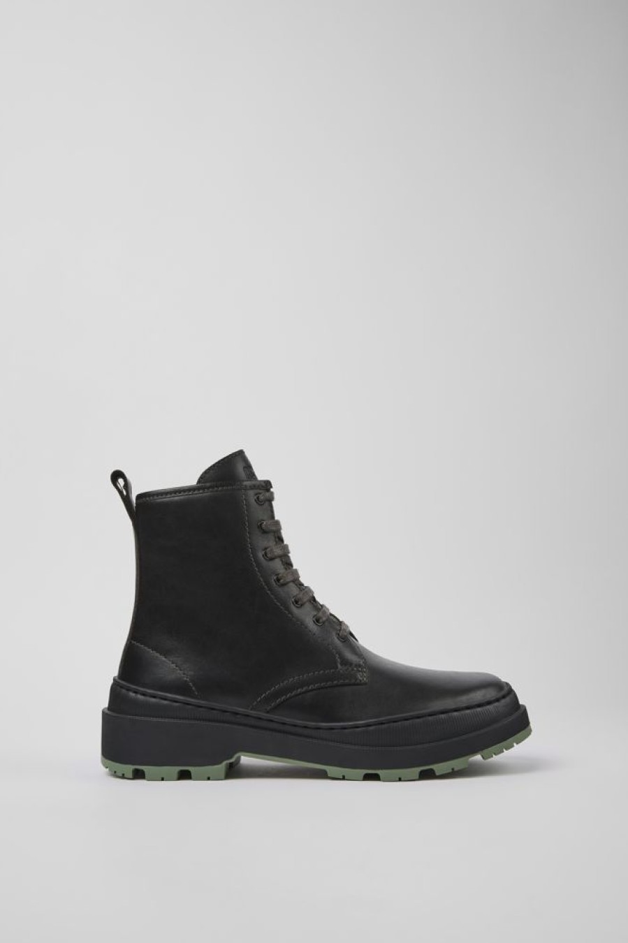 Damen CamperLab Stiefeletten | Grauer Damenstiefel Aus Leder