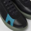 Herren CamperLab Lassige Schuhe | Schwarzer Herrensneaker Aus Leder Und Nubukleder