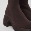 Damen CamperLab Stiefeletten | Weinroter Damenstiefel Aus Tencel -Lyocell