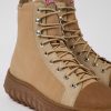 Herren CamperLab Lassige Schuhe | Beige Herrenstiefelette Aus Leder Und Textil