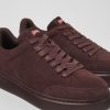 Damen CamperLab Sneaker | Weinroter Damensneaker Aus Nubukleder