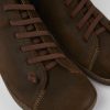 Herren CamperLab Lassige Schuhe | Braune Herrenstiefelette Aus Nubukleder