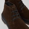 Herren CamperLab Elegante Schuhe | Braune Herrenstiefelette Aus Nubukleder