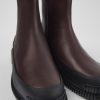 Damen CamperLab Stiefeletten | Weinroter Damenstiefel Aus Leder