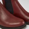 Damen CamperLab Stiefeletten | Weinrote Lederstiefelette