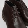 Herren CamperLab Elegante Schuhe | Braune Herrenstiefelette Aus Leder