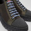 Herren CamperLab Lassige Schuhe | Gruner Herrenschuh Aus Textil Und Nubukleder