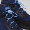 Kinder CamperLab Stiefel | Blaue Stiefelette Aus Leder Und Textil