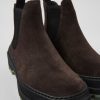 Damen CamperLab Stiefeletten | Graue Damenstiefelette Aus Nubukleder