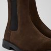 Herren CamperLab Elegante Schuhe | Brauner Chelseastiefel Fur Herren Aus Nubukleder