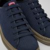 Herren CamperLab Sneaker | Blauer Herrensneaker Aus Leder Und Nubukleder