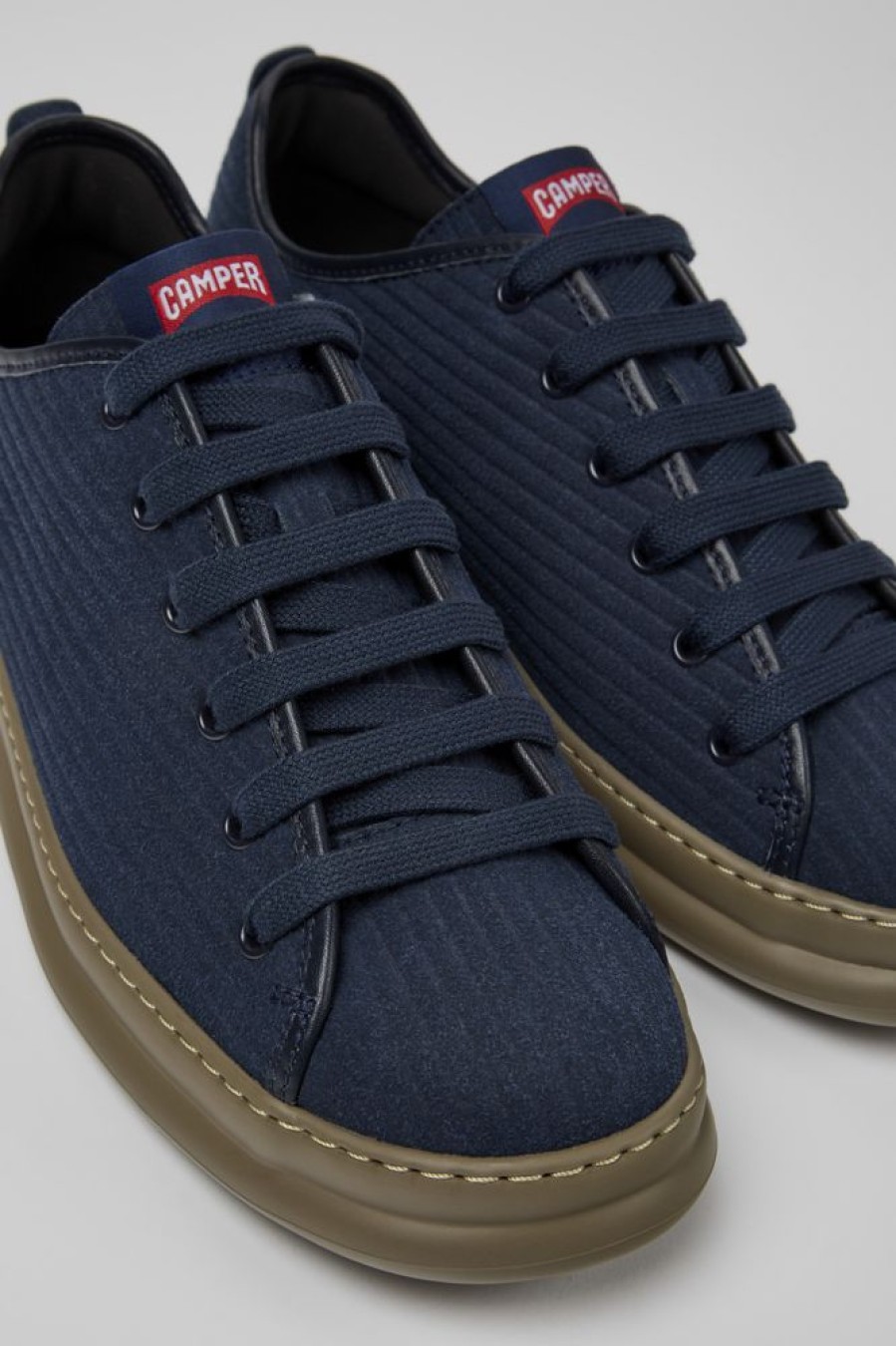 Herren CamperLab Sneaker | Blauer Herrensneaker Aus Leder Und Nubukleder