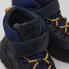 Kinder CamperLab Stiefel | Blaue Stiefelette Aus Leder Und Textil