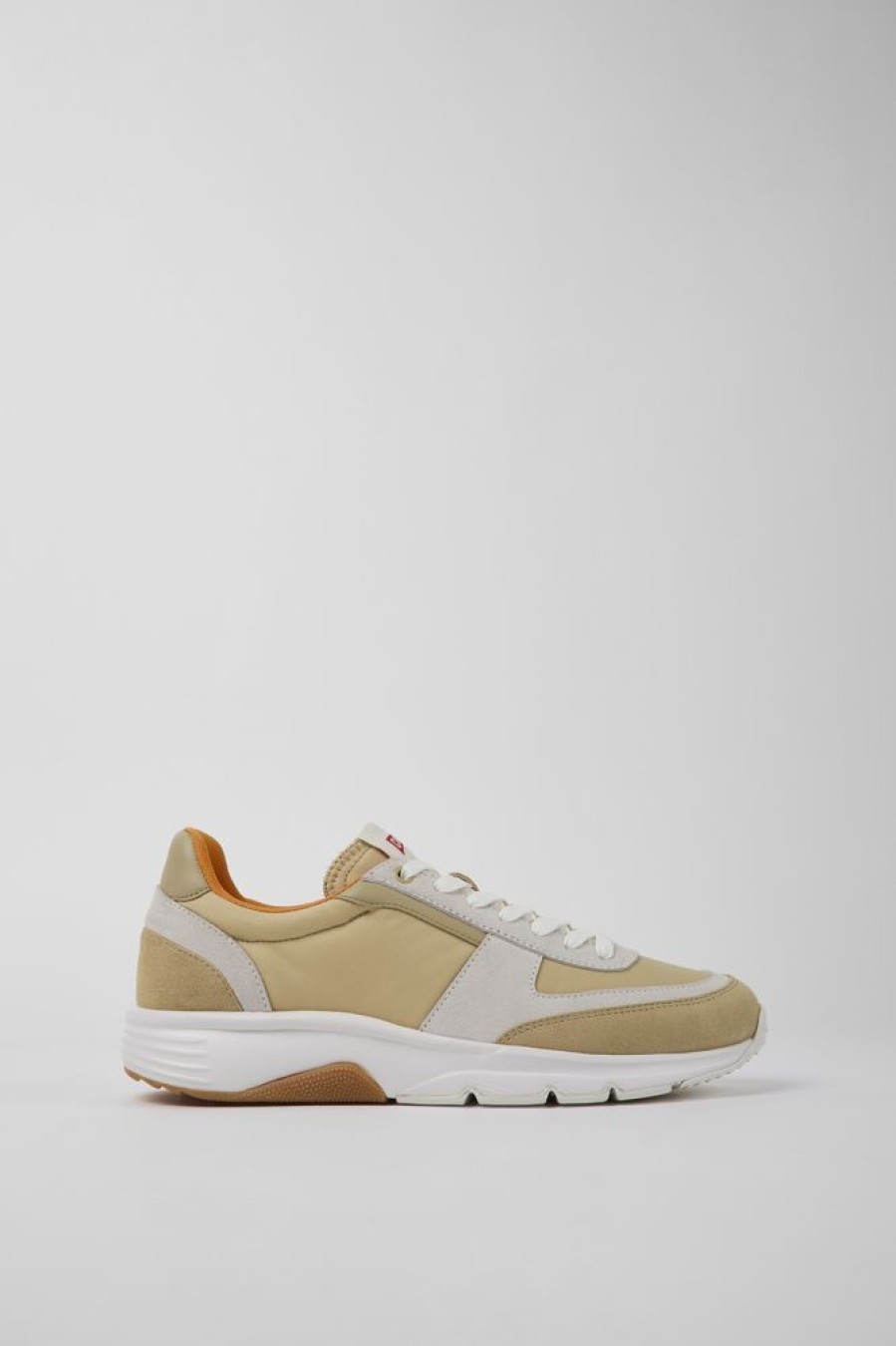 Herren CamperLab Sneaker | Herrensneaker Aus Nubukleder In Beige Und Weis