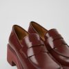 Damen CamperLab Sneaker | Weinroter Lederloafer Fur Damen