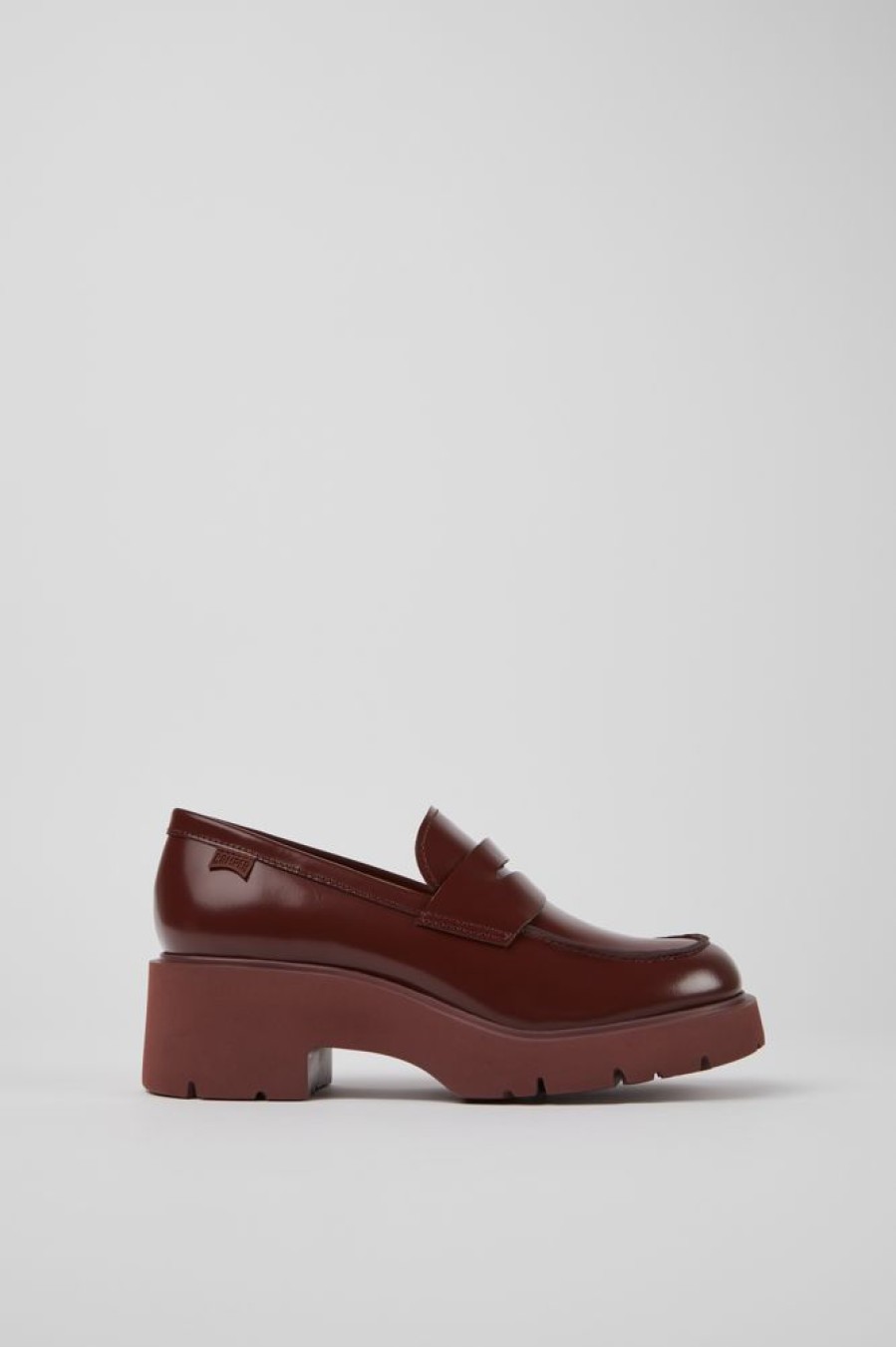 Damen CamperLab Sneaker | Weinroter Lederloafer Fur Damen