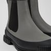 Herren CamperLab Elegante Schuhe | Chelseastiefel Aus Leder Fur Herren In Grau Und Schwarz