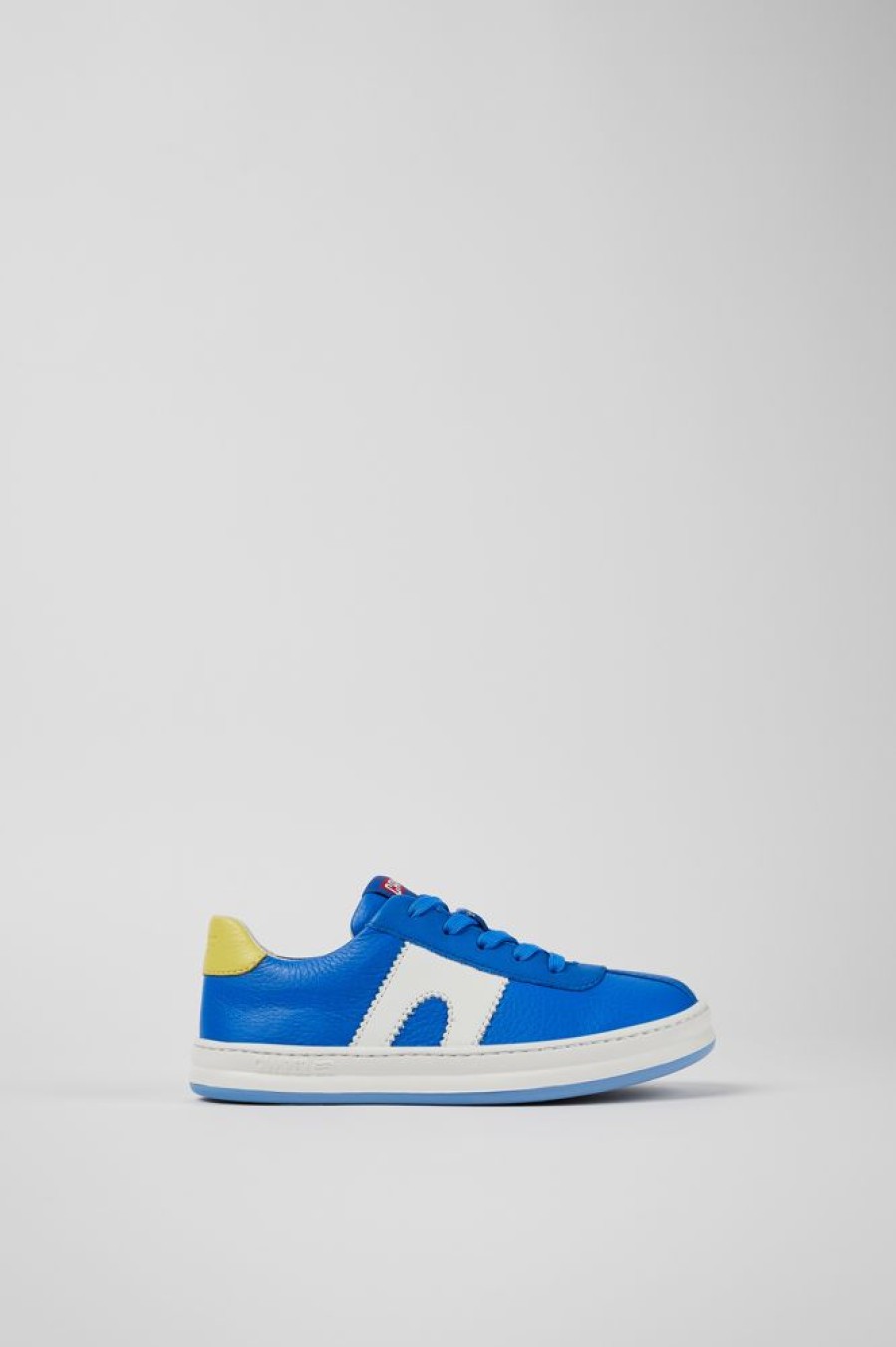 Kinder CamperLab Klettverschluss | Blauer Ledersneaker