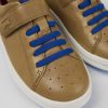 Kinder CamperLab Klettverschluss | Brauner Ledersneaker