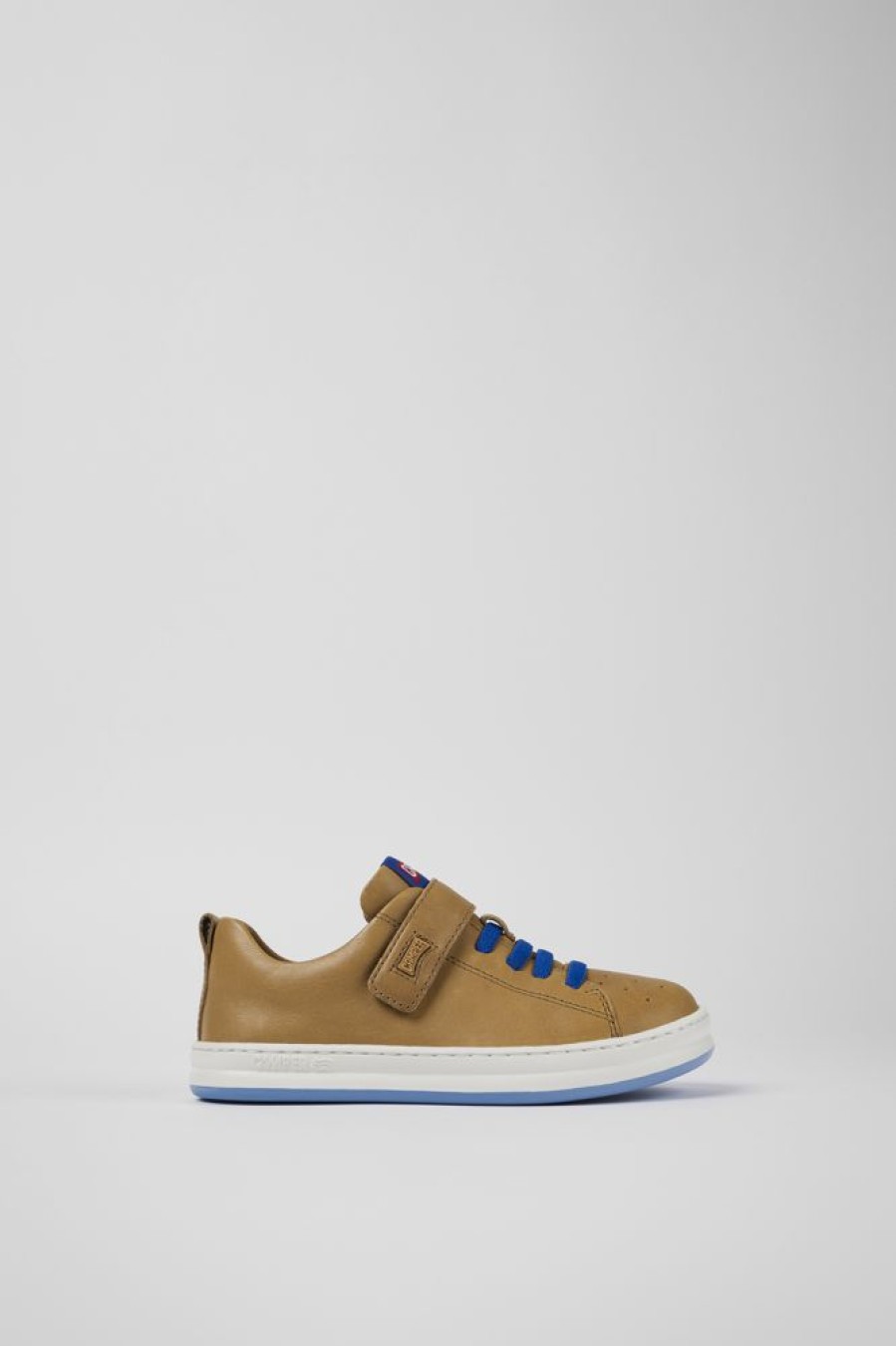 Kinder CamperLab Klettverschluss | Brauner Ledersneaker