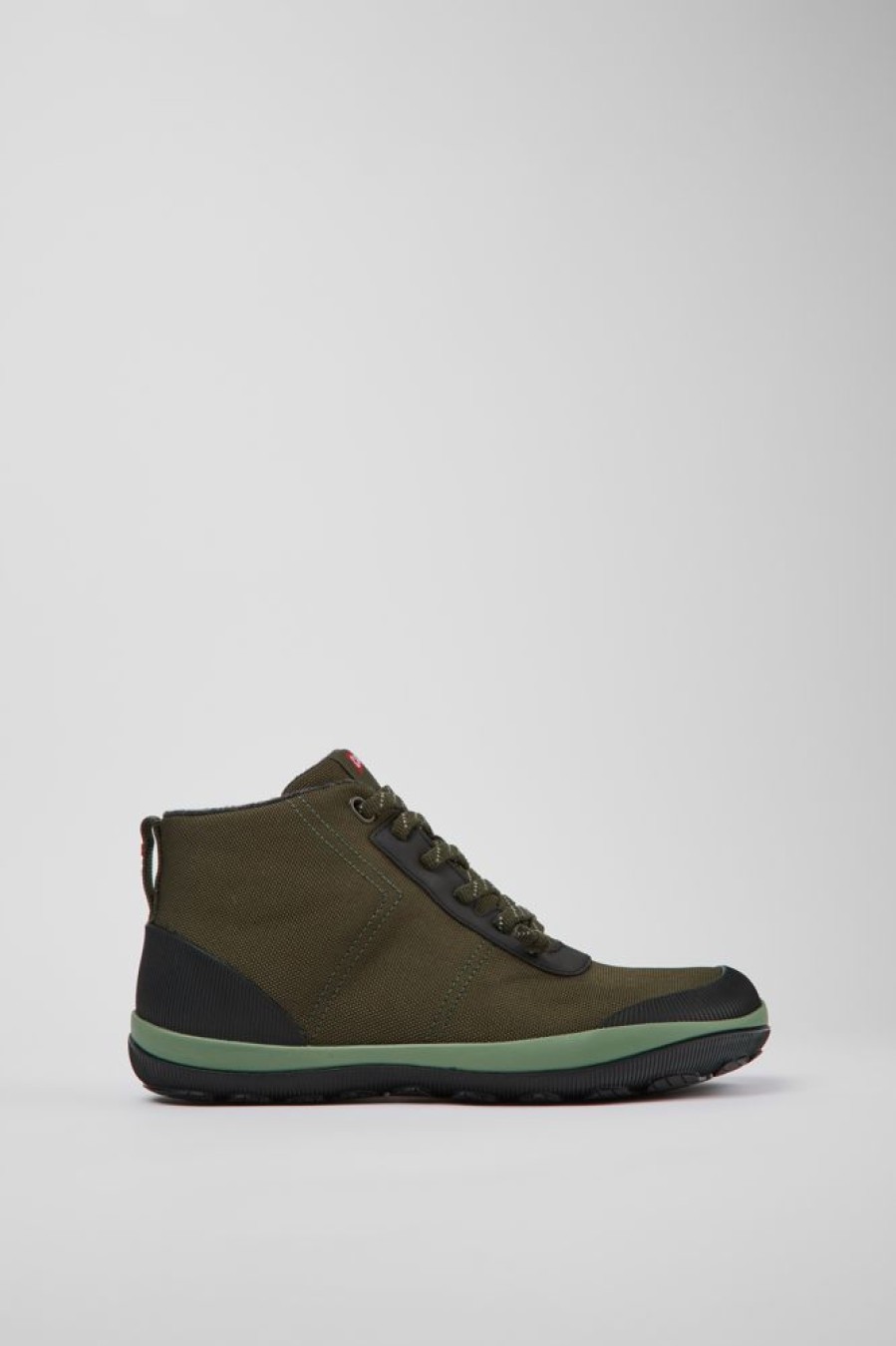 Herren CamperLab Lassige Schuhe | Grungraue Herrenstiefelette Aus Textil