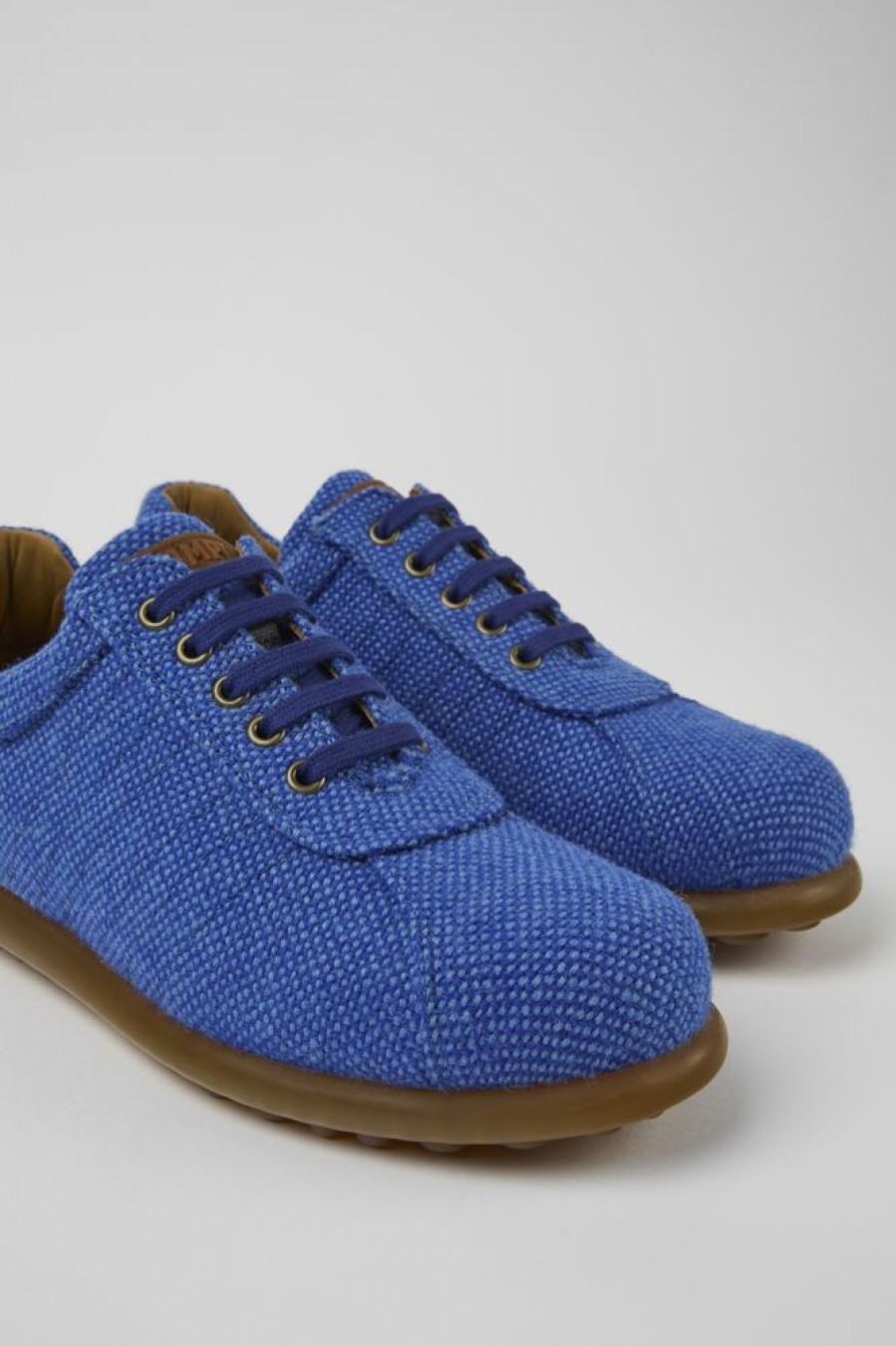 Herren CamperLab Lassige Schuhe | Blauer Herrenschuh Aus Wolle, Viskose Und Leder