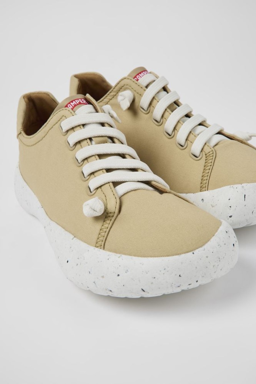 Herren CamperLab Lederfreie Schuhe | Beiger Herrensneaker Aus Textil