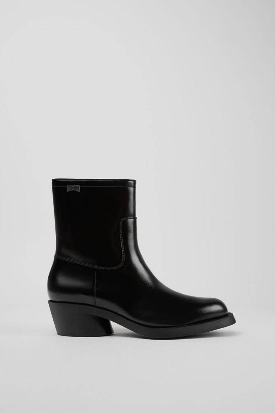 Damen CamperLab Stiefeletten | Schwarze Damenstiefelette Aus Leder