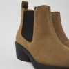 Damen CamperLab Stiefeletten | Braune Damenstiefelette Aus Nubukleder