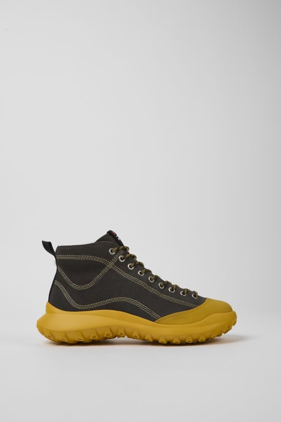 Damen CamperLab Stiefeletten | Grauer Damensneaker Aus Textil Und Nubukleder