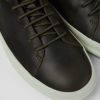 Herren CamperLab Lassige Schuhe | Grungrauer Herrenschuh Aus Leder