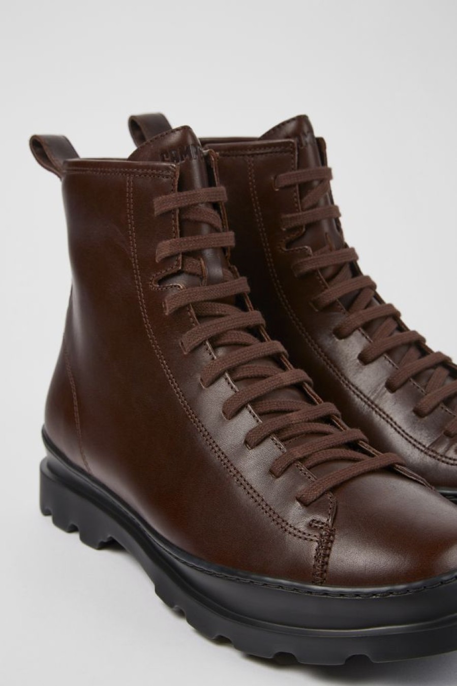 Herren CamperLab Stiefeletten | Weinroter, Mittelhoher Herrenschnurstiefel