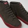 Damen CamperLab Stiefeletten | Grauer Damensneaker Aus Nubukleder