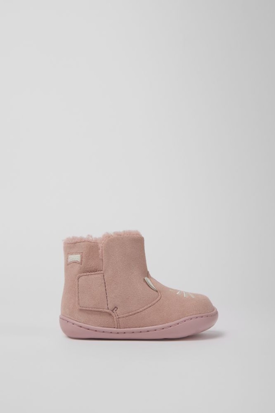 Kinder CamperLab Stiefel | Rosa Stiefel Aus Nubukleder