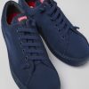 Herren CamperLab Lassige Schuhe | Blauer Herrensneaker Aus Textil