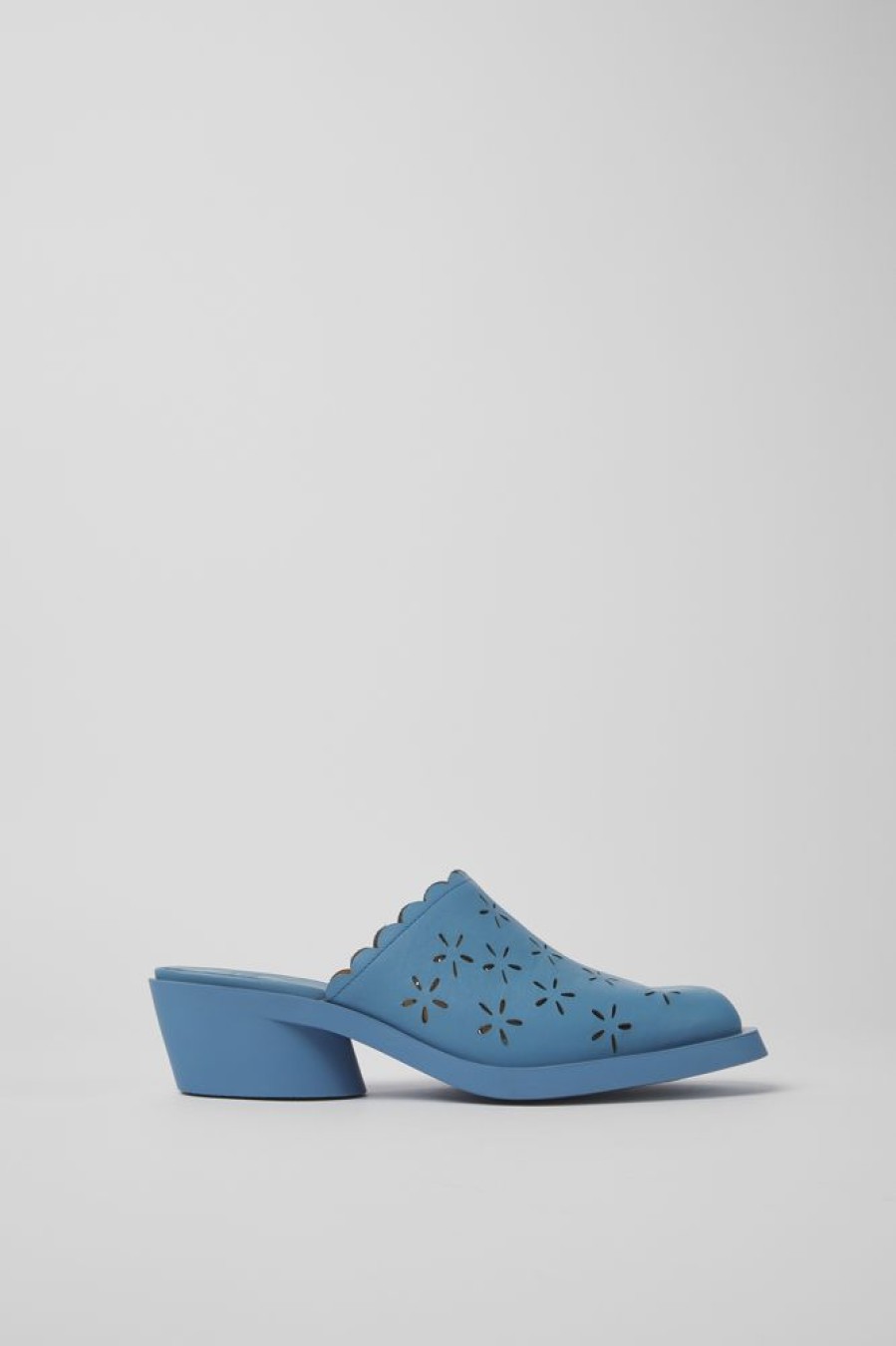 Damen CamperLab Sneaker | Blaue Damenpantolette Aus Leder