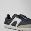 Herren CamperLab Sneaker | Blauer Herrensneaker Aus Leder Und Textil