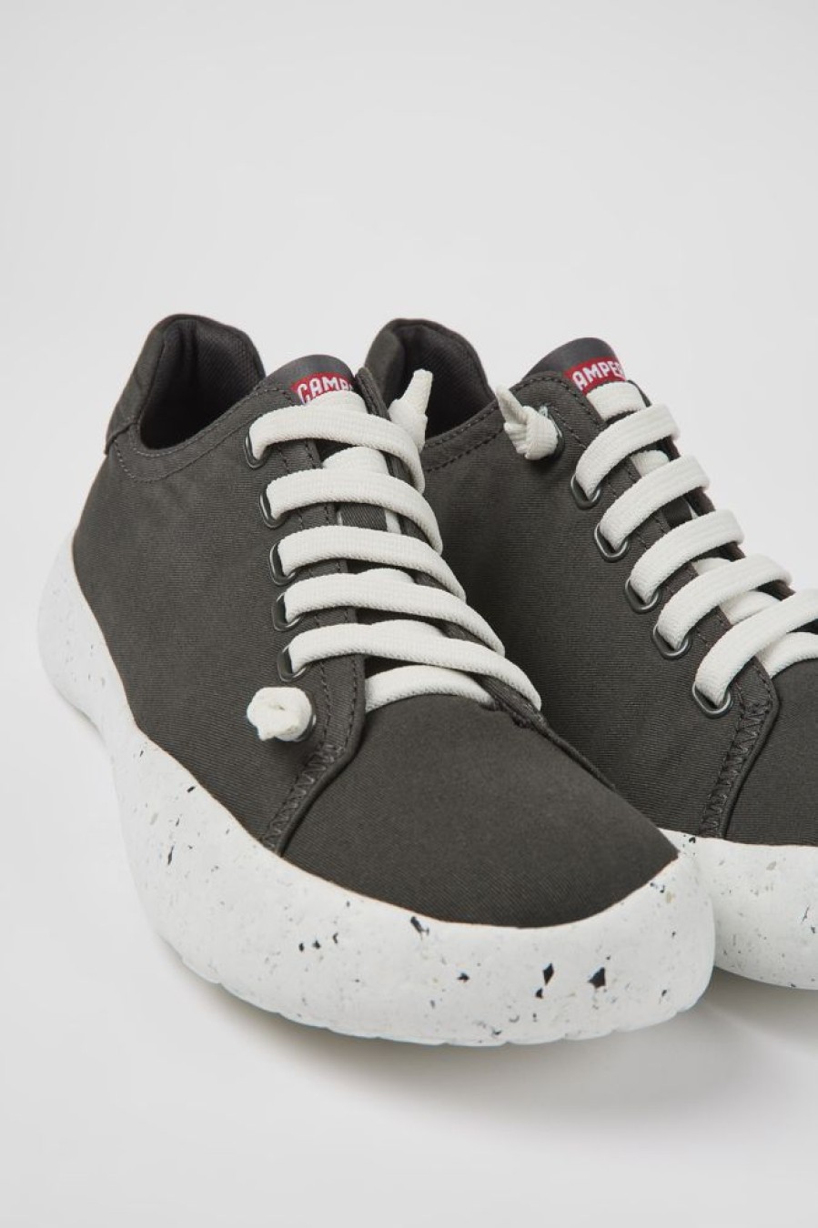 Herren CamperLab Lederfreie Schuhe | Grauer Herrensneaker Aus Textil