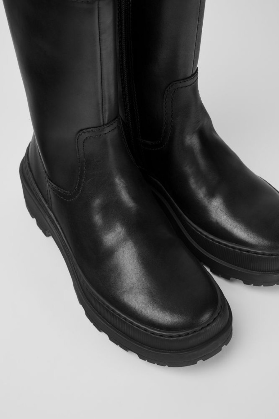 Damen CamperLab Stiefeletten | Schwarze Damenstiefelette Aus Leder