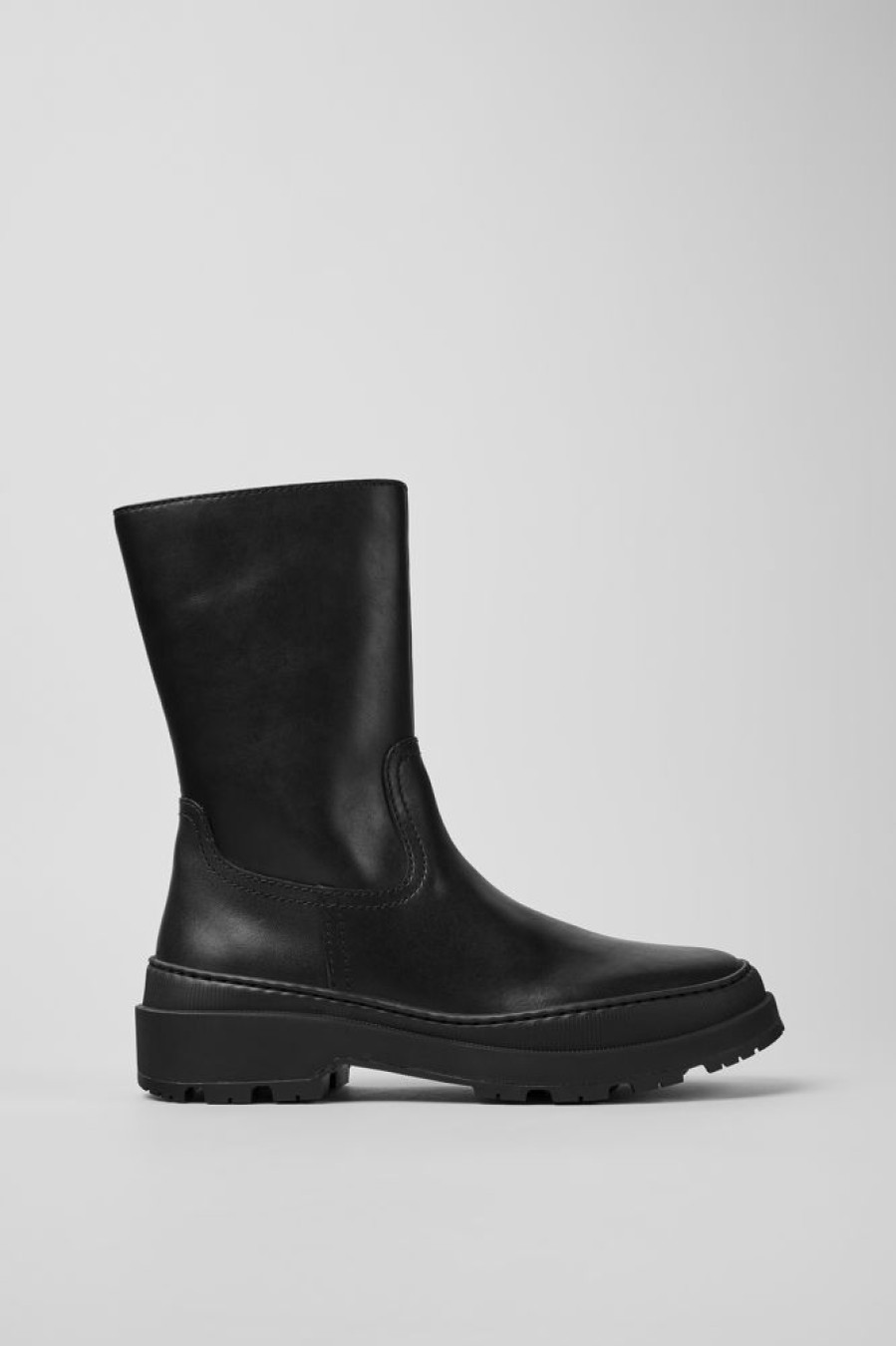 Damen CamperLab Stiefeletten | Schwarze Damenstiefelette Aus Leder