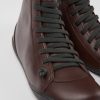 Damen CamperLab Stiefeletten | Weinrote Damenstiefelette Aus Leder