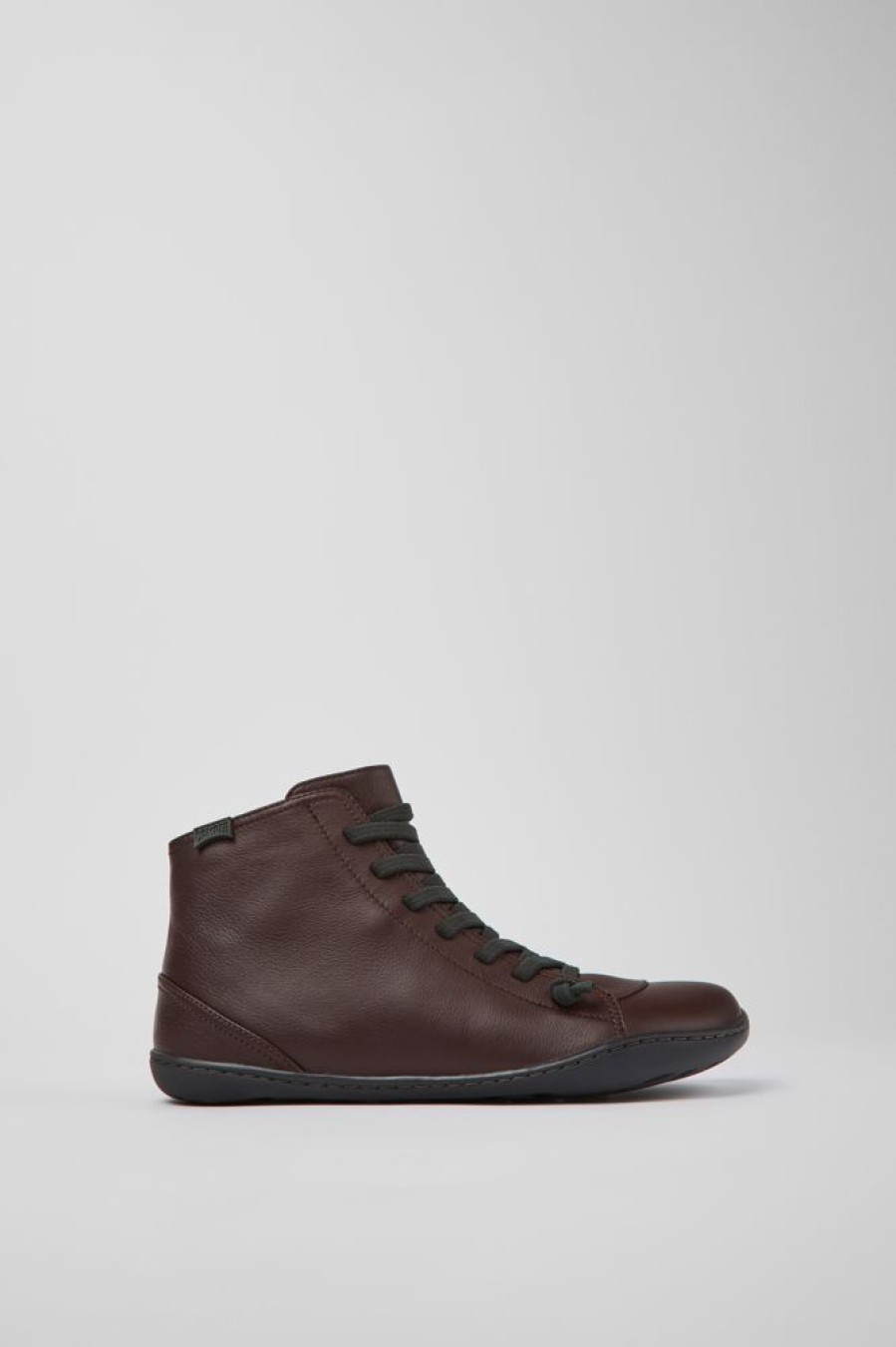 Damen CamperLab Stiefeletten | Weinrote Damenstiefelette Aus Leder