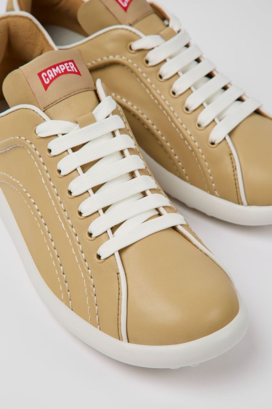 Damen CamperLab Sneaker | Beiger Damensneaker Aus Leder