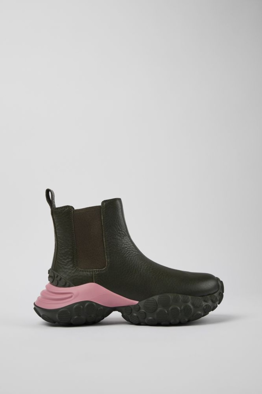 Damen CamperLab Stiefeletten | Grune Stiefelette Aus Verantwortungsvollem Leder