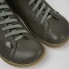 Herren CamperLab Lassige Schuhe | Grungraue Herrenstiefelette Aus Leder