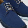 Herren CamperLab Lassige Schuhe | Blauer Herrenschuh Aus Textil Und Nubukleder