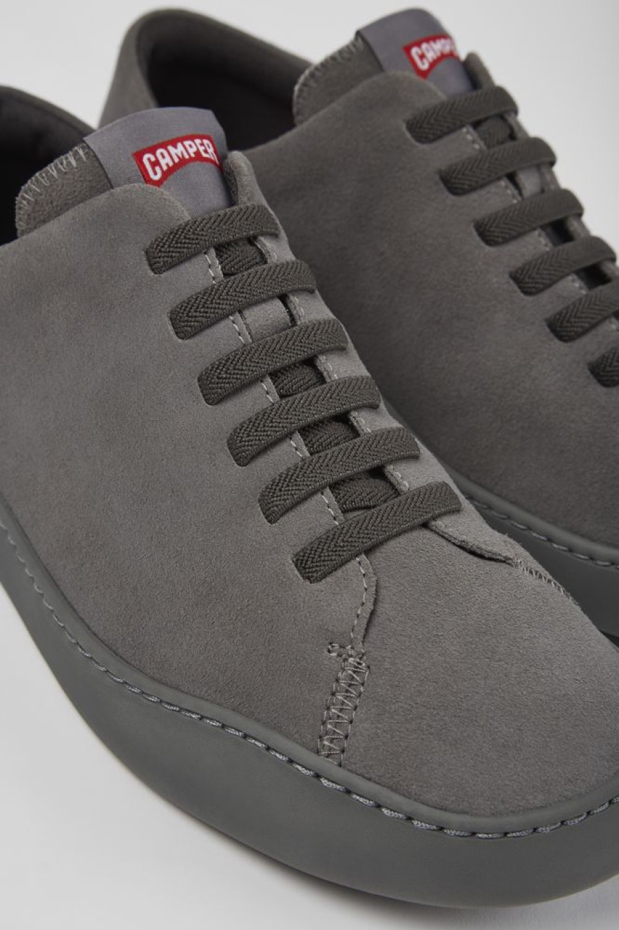 Herren CamperLab Lassige Schuhe | Grauer Herrensneaker Aus Nubukleder