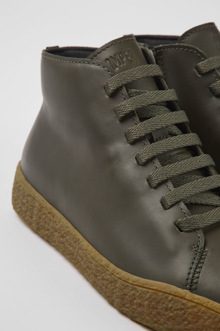 Damen CamperLab Stiefeletten | Gruner Damenschuh Aus Leder