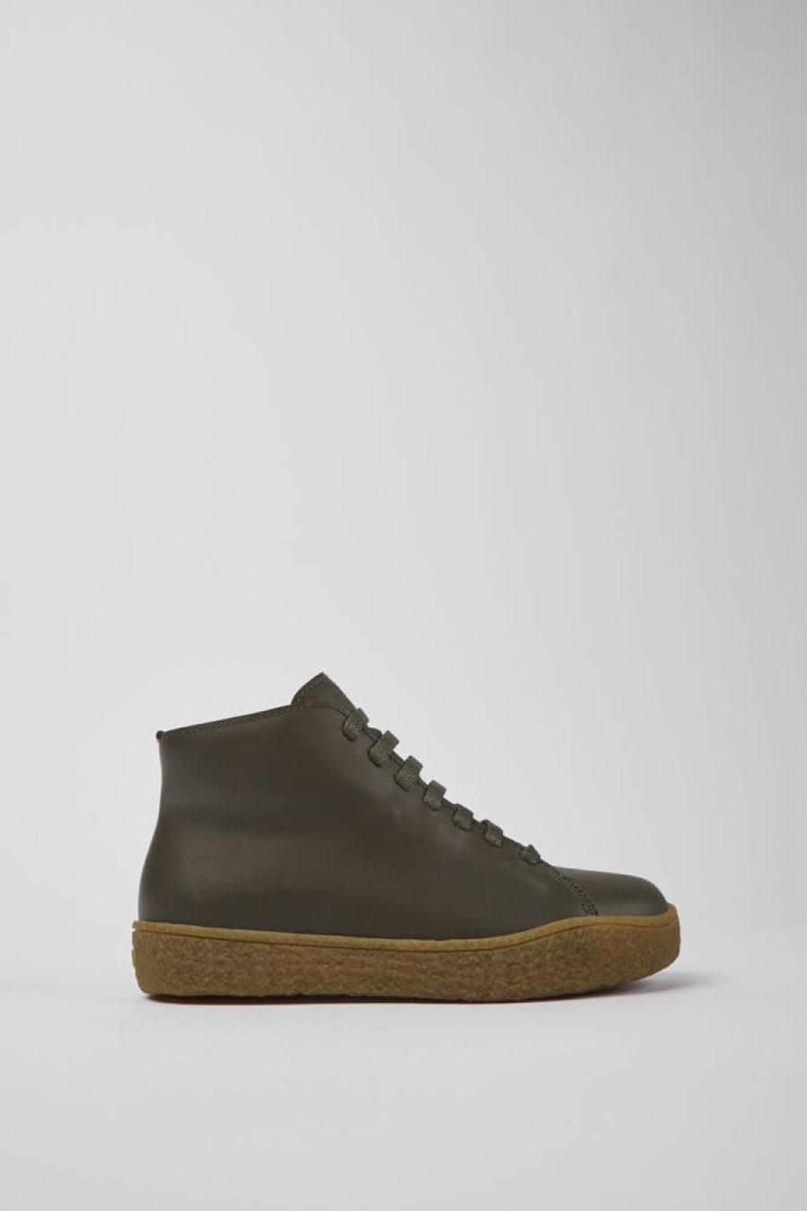 Damen CamperLab Stiefeletten | Gruner Damenschuh Aus Leder