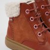 Kinder CamperLab Stiefel | Rote Kinderstiefelette Aus Leder Und Nubukleder